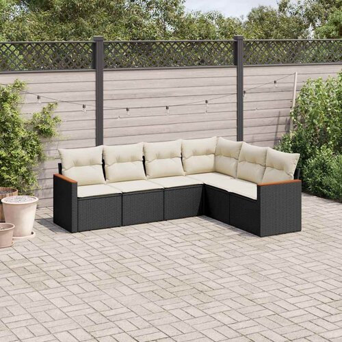  6-dijelni set vrtnih sofa s jastucima crni od poliratana Cijene