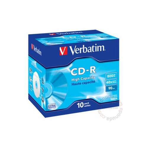 Verbatim CD-R 90MIN 800MB 43428 43427 VER 40X 10 PACK JC disk Slike