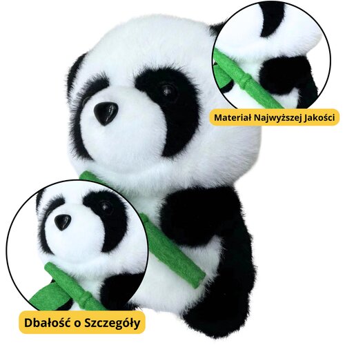 Plišana igračka panda s bambusom 18cm - crno/bijela Cijene