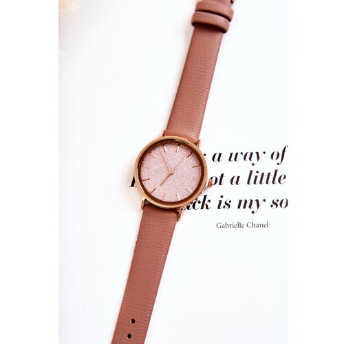 Kesi Women&amp;#039;s Watch On A Leather Belt Giorgio &amp;amp; Dario Dirty Pink Slike