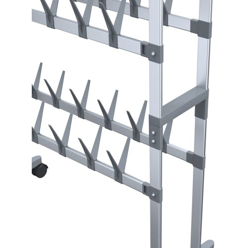  Stalak za cipele s kotačićima srebrni 66 x 27 x 100 cm Slike