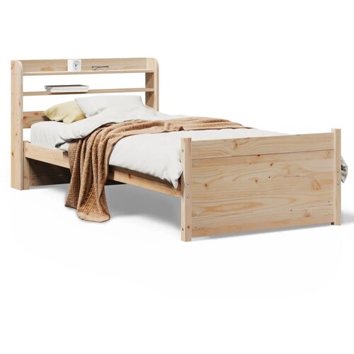 Maison Chic Postelja za odrasle - Posteljni Okvir z vzglavjem 90x200 cm trdna borovina, (22080650) Cene