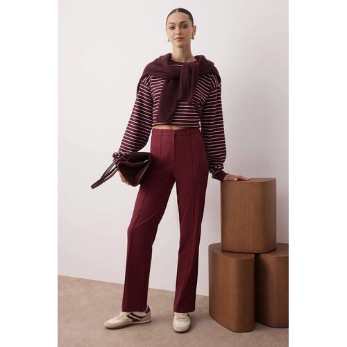 TRENDYOLMILLA ženske pantalone TWOSS21PL0093, Bordeaux-Burgundy Cene