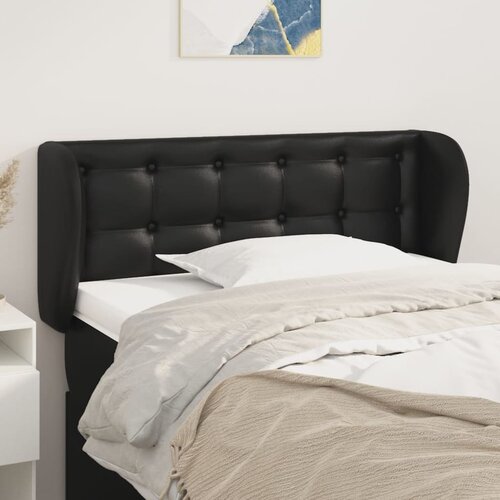 VidaXL Uzglavlje s u&amp;scaron;ima crni 103x23x78/88 cm od umjetne kože Slike