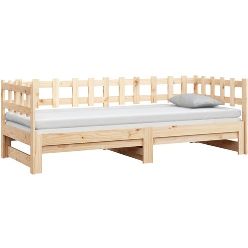  Dnevni ležaj na izvlačenje 2x (80 x 200) cm od masivne borovine Slike