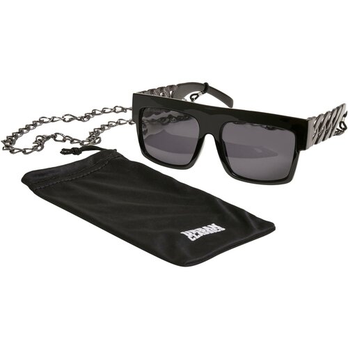 Urban Classics Accessoires Zakynthos sunglasses with chain black/silver Cene