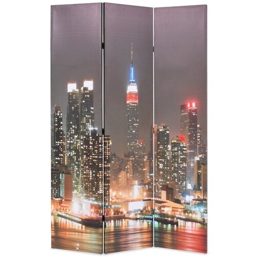 VidaXL Sklopiva sobna pregrada sa slikom New Yorka noću 120 x 170 cm Slike