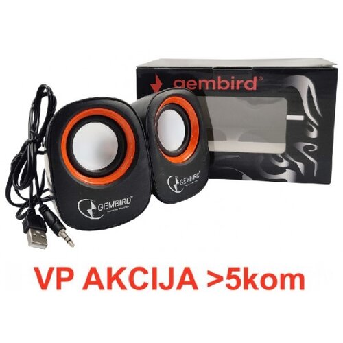 Gembird SPK-107 ** stereo zvucnici orange/black, 2 x 3W rms usb pwr, 3.5mm kutija sa prozorom (379) Cene