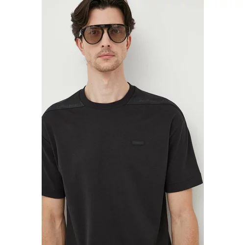 Calvin Klein Pamučna majica boja: crna, bez uzorka