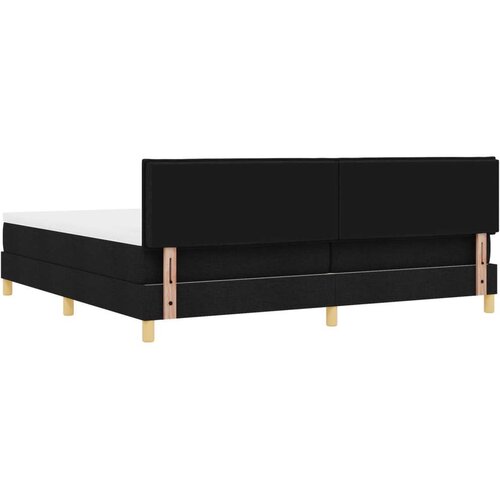 VidaXL Krevet s kutijom s madracem crni 200x200 cm tkanina Slike