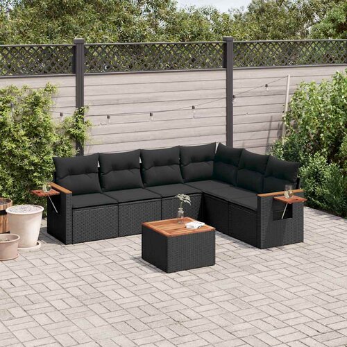  6-dijelni set vrtnih sofa s jastucima od poliratana Slike