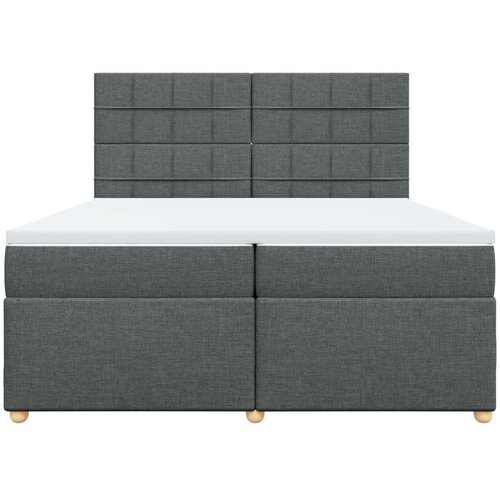 VidaXL Krevet s oprugama i madracem tamnosivi 200 x 200 cm od tkanine Slike