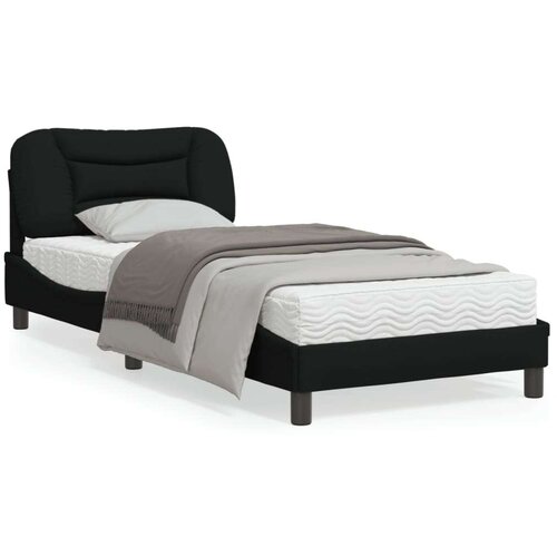  Okvir kreveta s LED svjetlima crni 90 x 200 cm od tkanine Cene