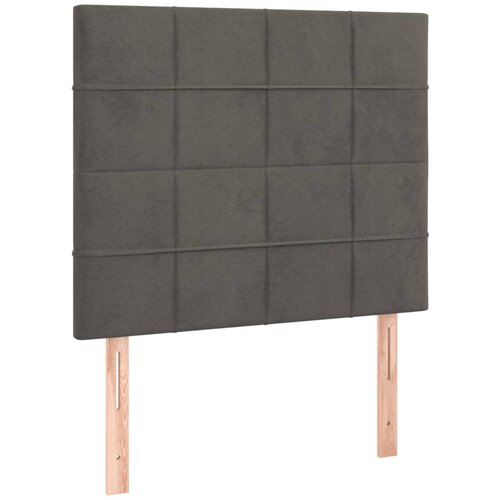 Maison Chic Posteljno vzglavje - Vzglavna omarica 2 kosa temno sivo 80x5x78/88 cm žamet, (22076909) Slike
