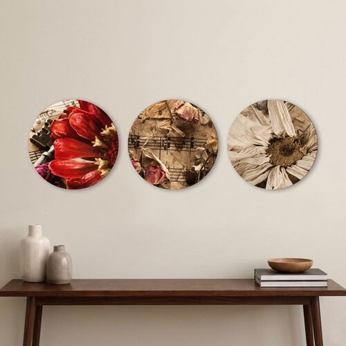 WALLXPERT 3YMDF11901 Multicolor Decorative MDF Painting (3 Pieces) Cene