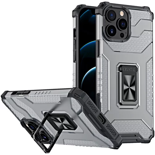 Etui ovitek Crystal Ring Armor za iPhone 12 Pro Max črn