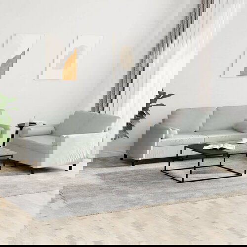 VidaXL 2-dijelni set sofa s jastucima svjetlosivi bar&amp;scaron;unasti Slike