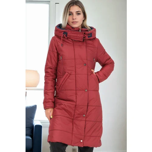 Dewberry Z6738 WOMEN'S COAT-BURGUNDY-1