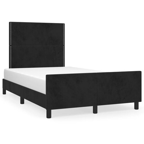 VidaXL Posteljni okvir z vzglavjem črn 120x190 cm žamet Slike