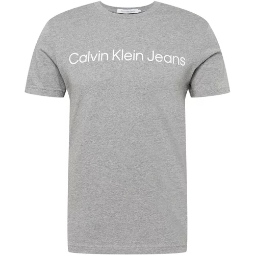 Calvin Klein Jeans Majica pegasto siva / bela