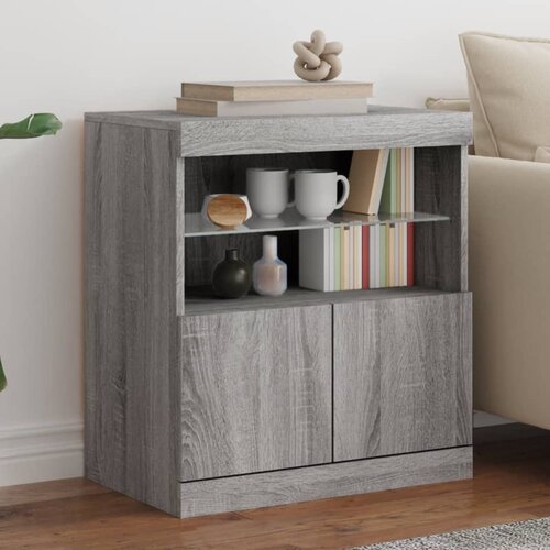 The Living Store Komoda z LED lučkami siva sonoma 60x37x67 cm - Komoda, (21661167) Cene