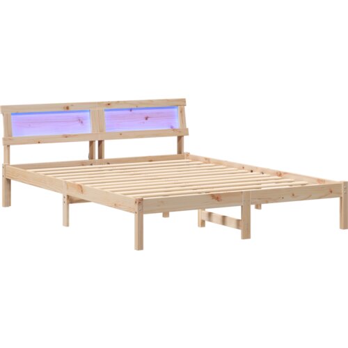VidaXL Krevetna konstrukcija Smeđa 150 x 200 cm Borova drva Slike