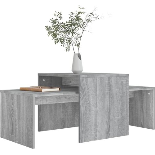  Set stolića za kavu boja hrasta 100x48x40cm konstruirano drvo Slike