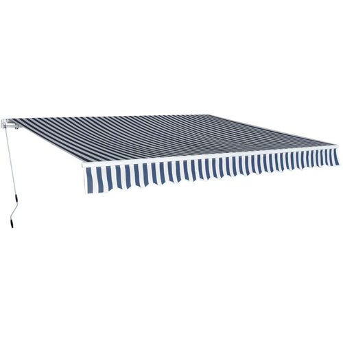  Sklopiva tenda na ručno upravljanje 400 cm plavo-bijela Cene