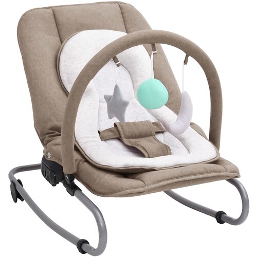 VidaXL Ljuljačka za bebe smeđe-siva čelična Slike