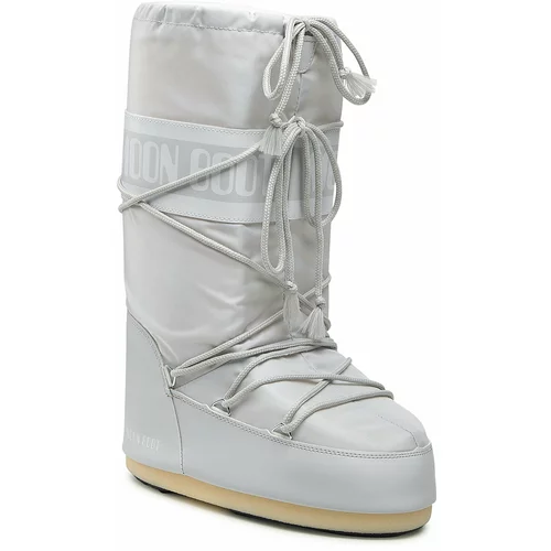 Moon Boot Čizme za snijeg 'Nylon' srebrno siva / bijela