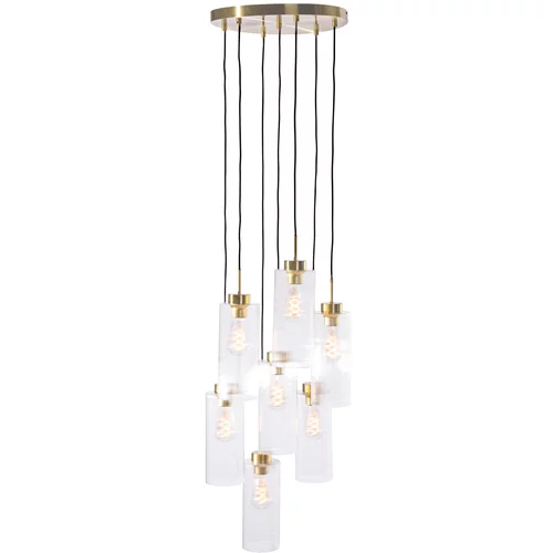 QAZQA Art Deco viseča svetilka zlata s steklenimi 7 lučkami - Laura