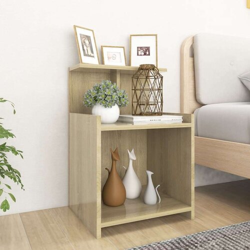  Noćni ormarići 2 kom boja hrasta 40 x 35 x 60 cm od iverice Slike