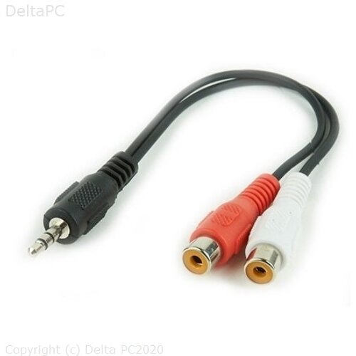 Audio kabl GEMBIRD CCA-406, 3,5mm stereo to 2 x RCA stereo, 0,2m Slike