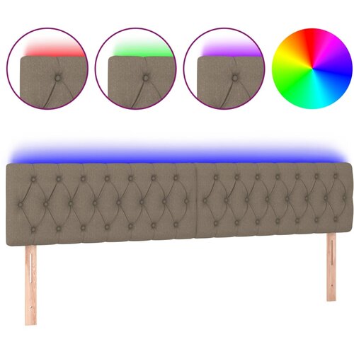 Maison Chic led posteljno vzglavje - vzglavna omarica - nočna omarica taupe 200x7x78/88 cm blago, (21706314) Slike
