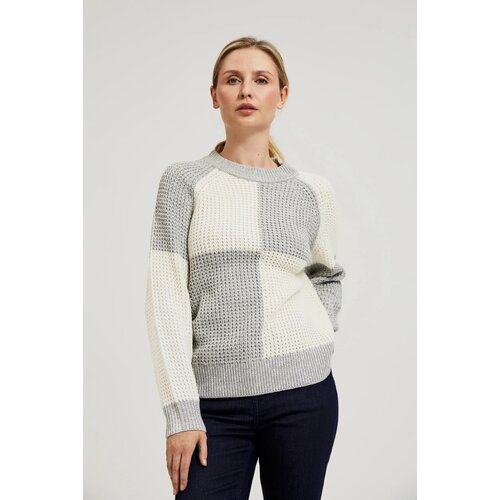 Moodo Women's sweater with geometric pattern - white Slike