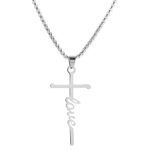 IZMAEL Ogrlica Love Cross - Srebrna Cene