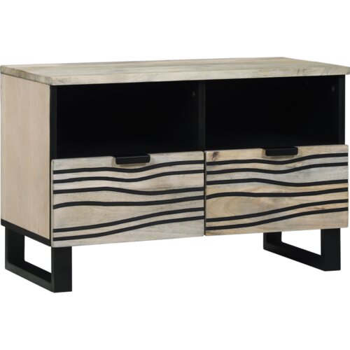 vidaXL Zabavni centri in stojala za televizor s predalom s polico Bela in črna Cene