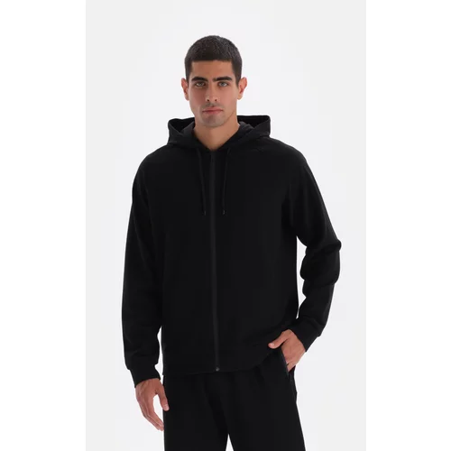 Dagi Black Hooded Zippered Sweatshirt