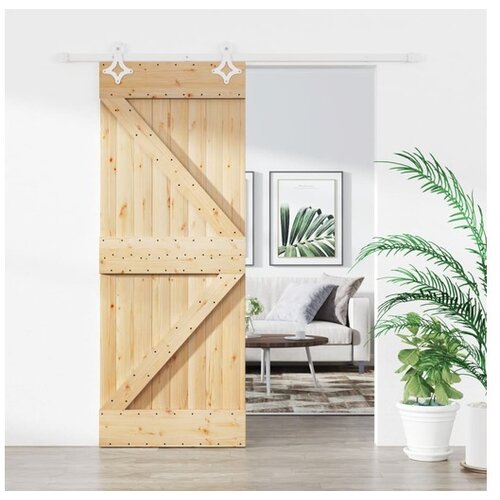vidaXL Drsna vrata s kompletom vodil 80x210 cm trdna borovin Cene