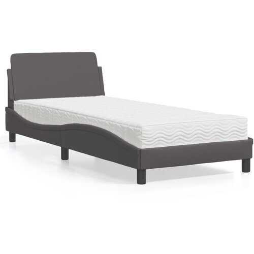  Krevet s madracem Dover sivi 90 x 190 cm od umjetne kože Cijene