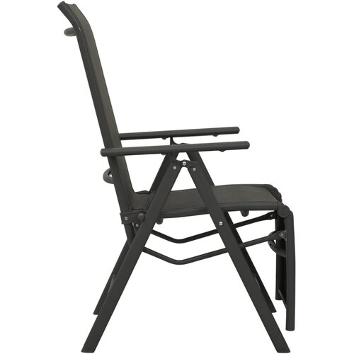  Nagibne vrtne stolice 2 kom od tekstilena i aluminija crne Slike