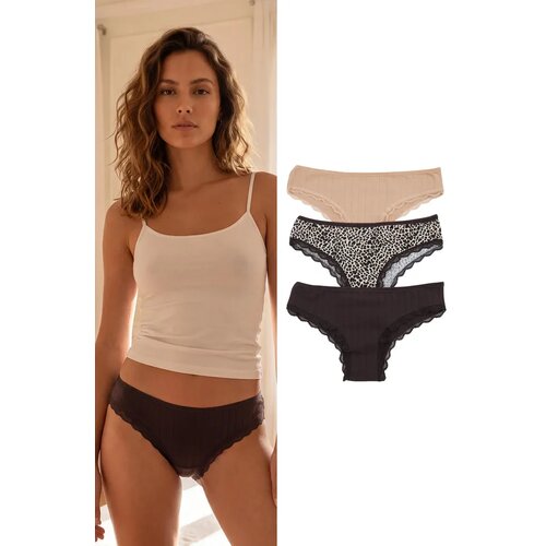 TRENDYOLMILLA Ženski set donjeg ve&amp;scaron;a Thmss26Ku00019, 3 komada, Smeđi Slike