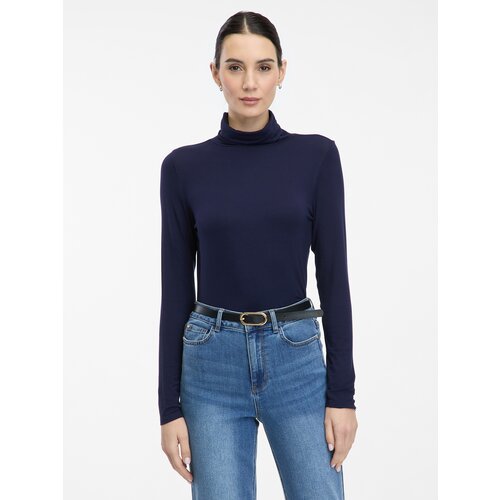 Orsay Navy Blue Women&amp;#039;s T-Shirt with Turtleneck - Women&amp;#039;s Slike
