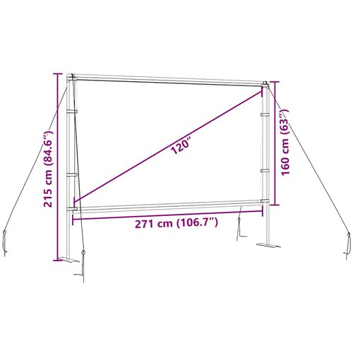  Projekcijsko platno sa stalcima 120 inča 16:9 Slike