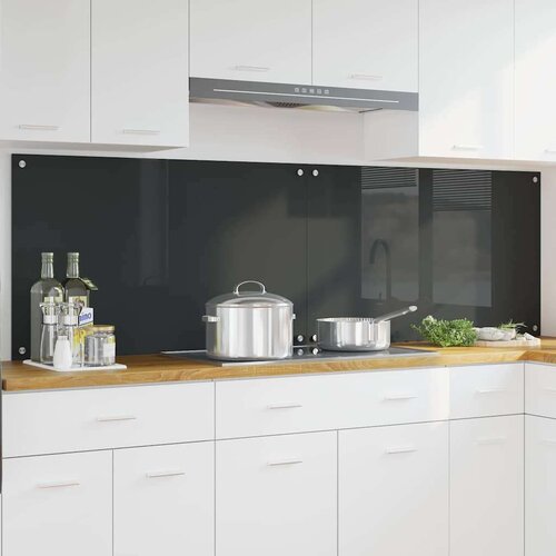 vidaXL Zaščita za kuhinjo 2 pcs Temno siva 100 x 60 cm kaljeno steklo Cene