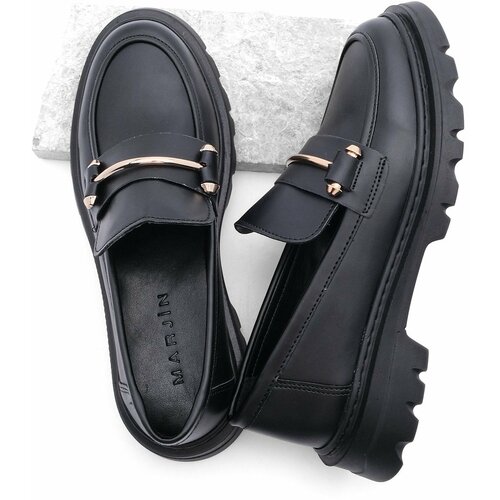 Marjin Loafer Shoes - Black - Flat Slike
