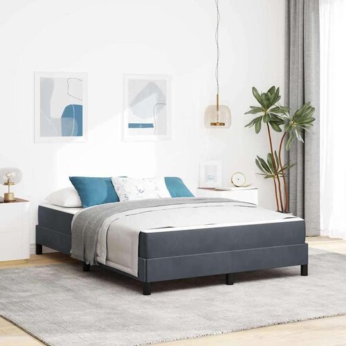 Box Postelja z vzmetnico z vzmetnico Temno siva 160 x 220 cm blago, (5000127840) Cene