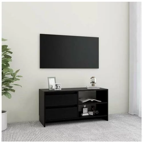  TV omarica črna 80x31x39 cm trdna borovina
