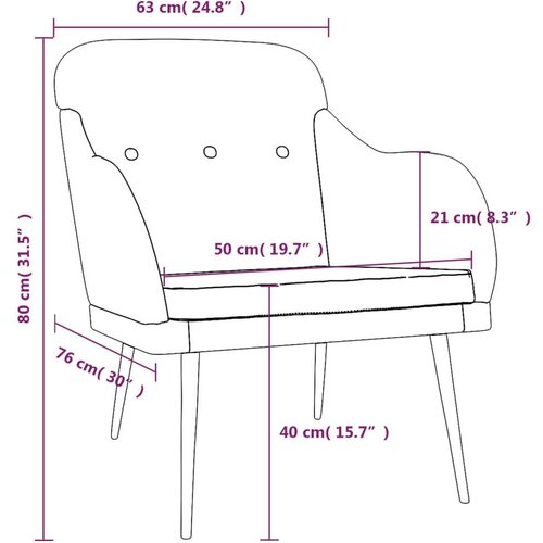 VidaXL Fotelja plava 63 x 76 x 80 cm od tkanine - Plava 1 Slike