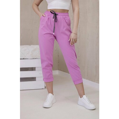 Kesi New Punto Trousers with Tie at the Waist - Light Pink Cene